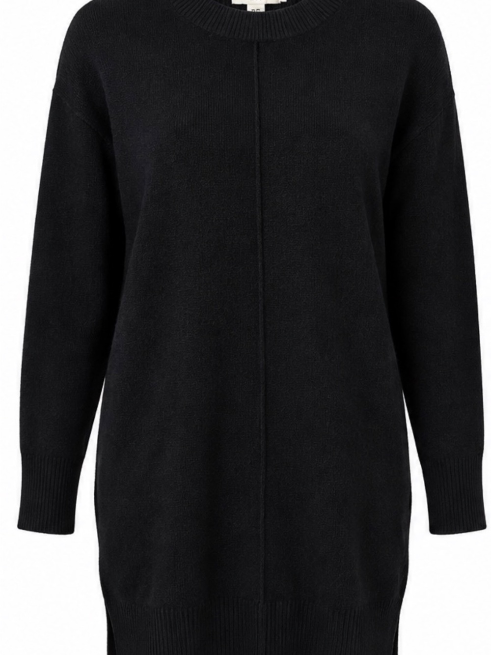 Nordstrom Black Crewneck Longline Sweater Dress